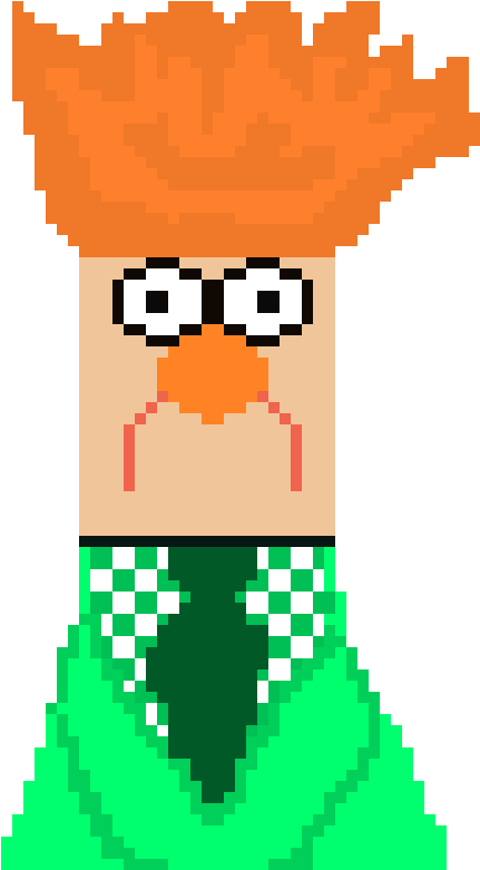 The Muppets - Beaker Pixel Art Clipart (440x780), Png Download