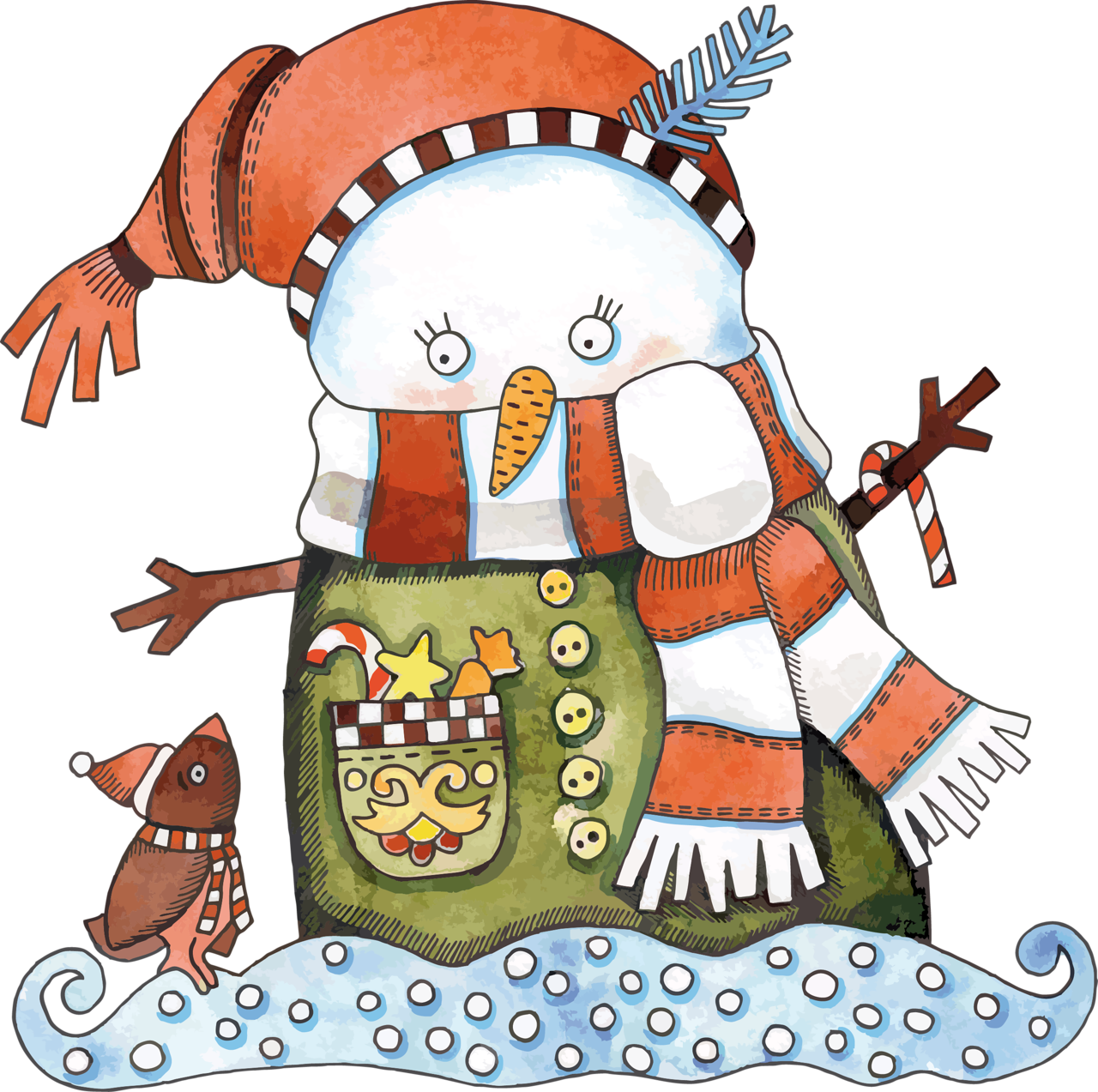 Pin By Penny - تصویرسازی از ادم برفی Clipart (1280x1273), Png Download