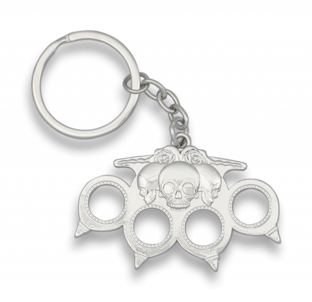 Key Ring Skull Plated - Keychain Clipart (640x620), Png Download