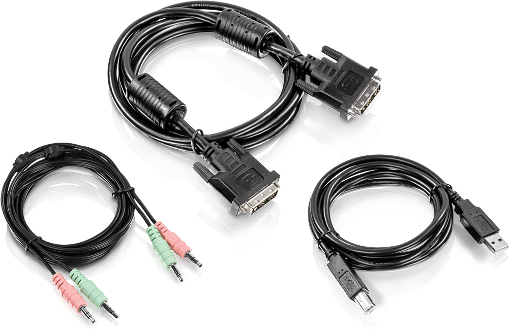Dvi-i, Usb, And Audio Kvm Cable Kit - Kvm Switch Clipart (1000x1000), Png Download