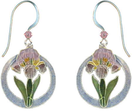 Bearded Iris Round Earrings Copy - Earrings Clipart (661x681), Png Download