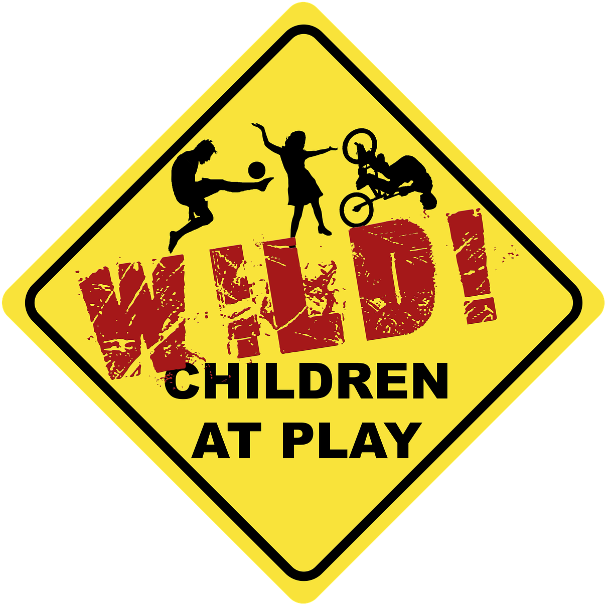 Caution Sign Banner Header - Slow Children At Play Clipart (1280x1227), Png Download