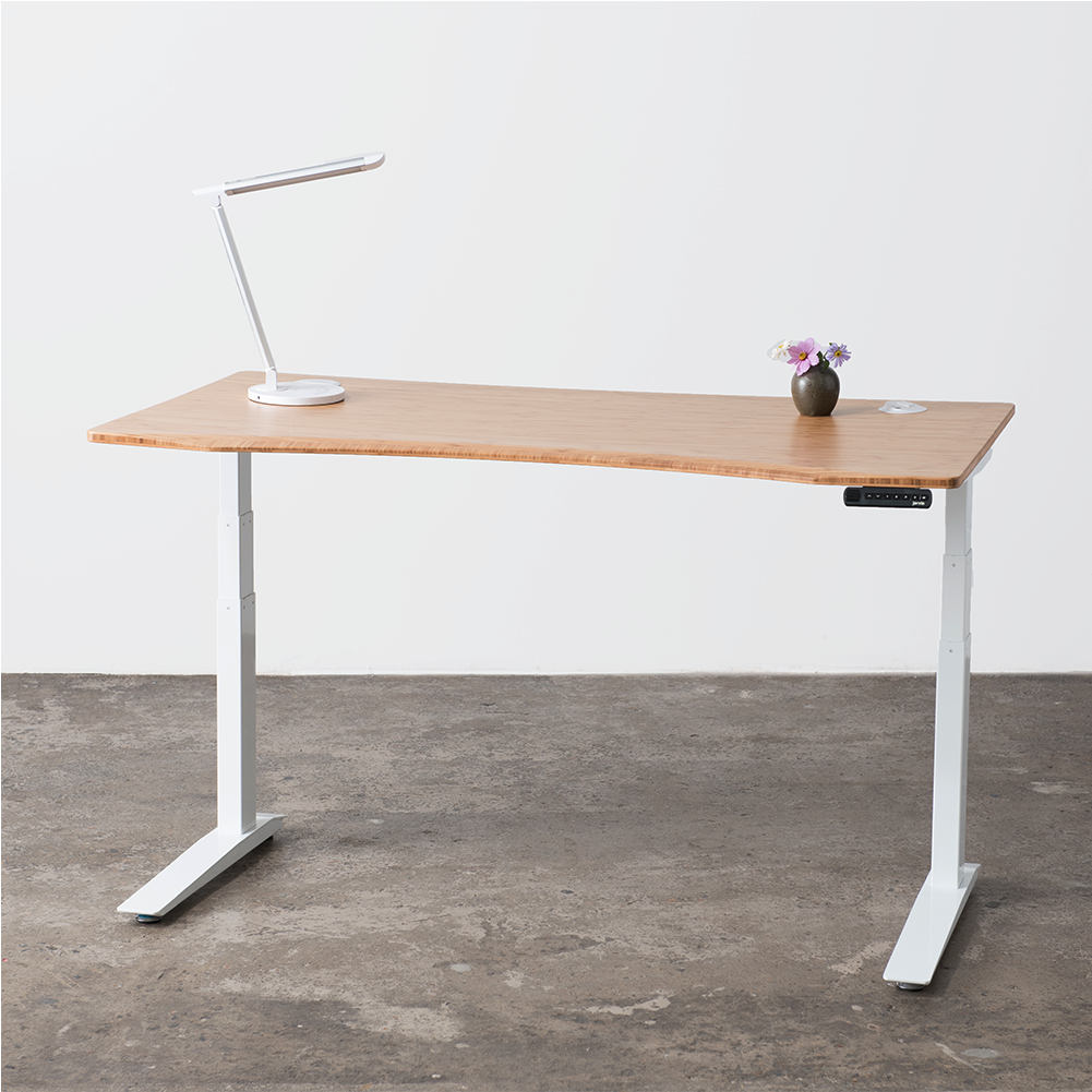 Jarvis Bamboo Adjustable Standing Desk In Silver - Bureau Jarvis ...