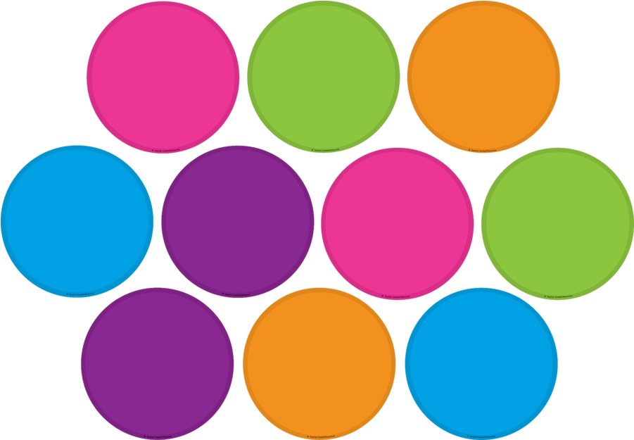Tcr5189 Bright Colors Circles Accents Image , Png Download - Different Coloured Circles Clipart (901x625), Png Download