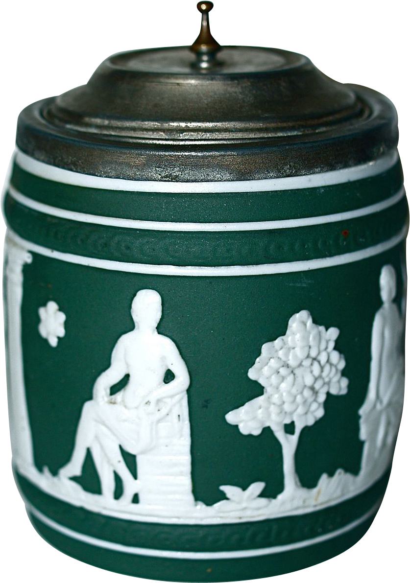 Green Tobacco Jar/humidor - Porcelain Clipart (837x1191), Png Download