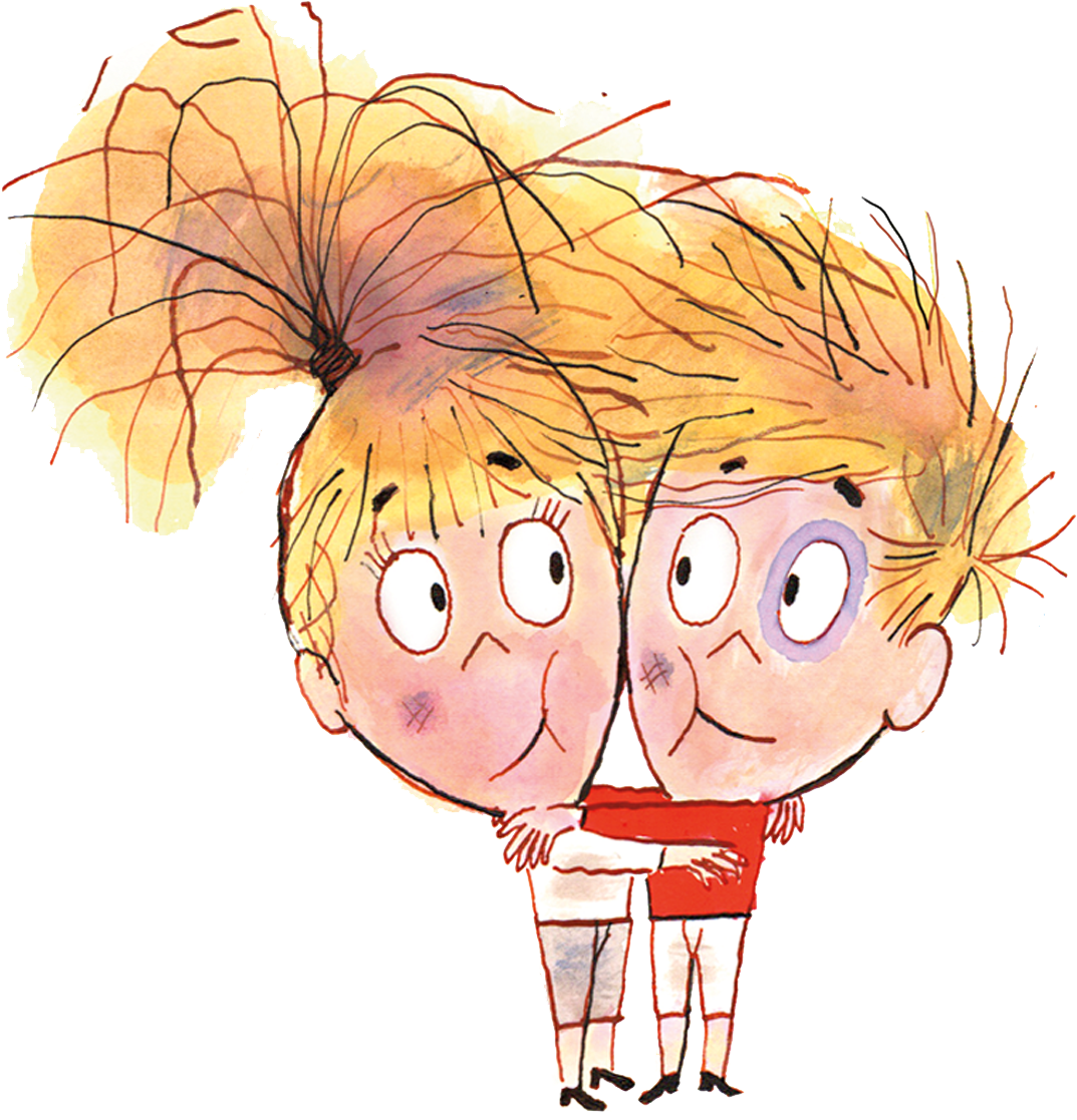 Hug It Out Kids - Cartoon Clipart (1200x1200), Png Download