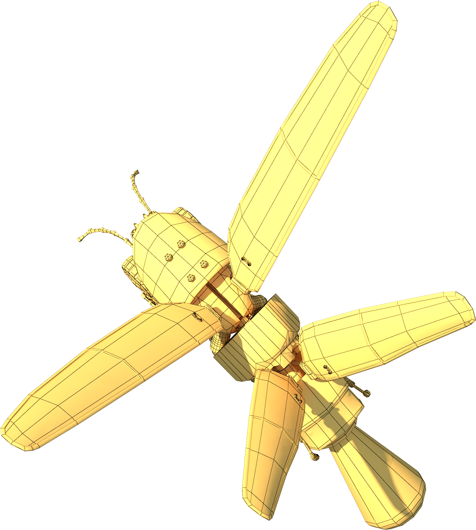 Lightning Bug Pbr Rig Anim - Ceiling Fan Clipart (2000x2000), Png Download