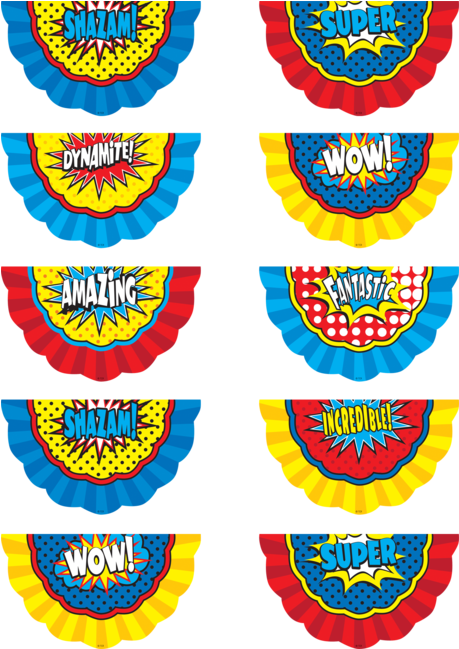 Superhero Bunting Accents - Superhero Bunting Clipart (648x648), Png Download