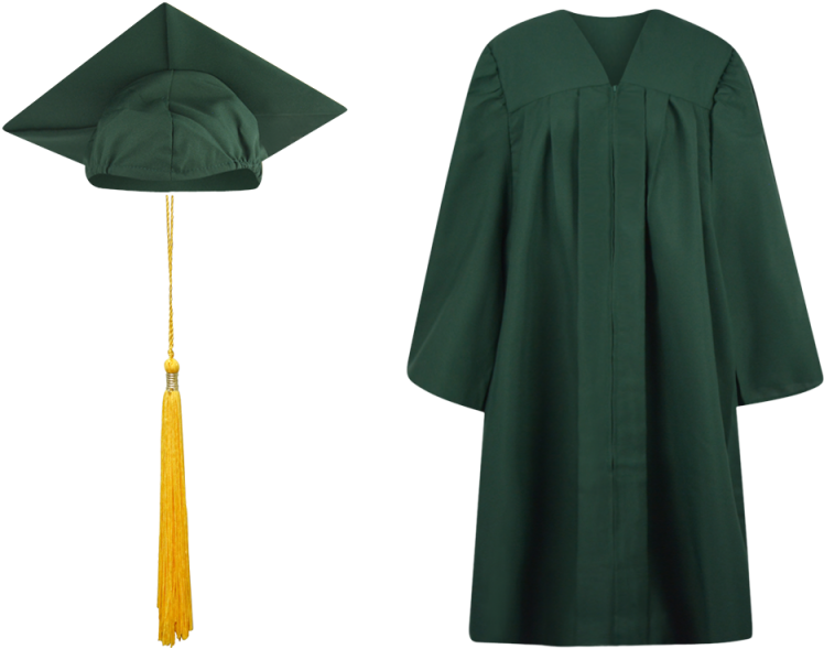 Graduation Gown Png - Dark Green Graduation Gown Clipart (800x800), Png Download