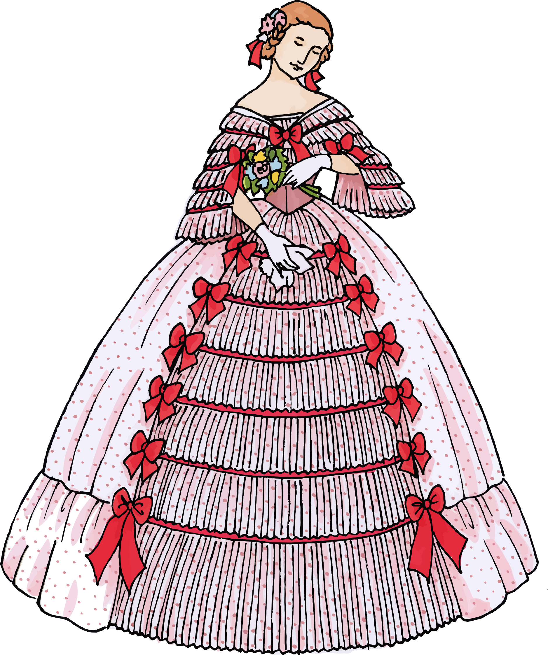 This Free Icons Png Design Of Vintage Woman's Ball - Ball Gowns Clipart Transparent Png (1878x2246), Png Download