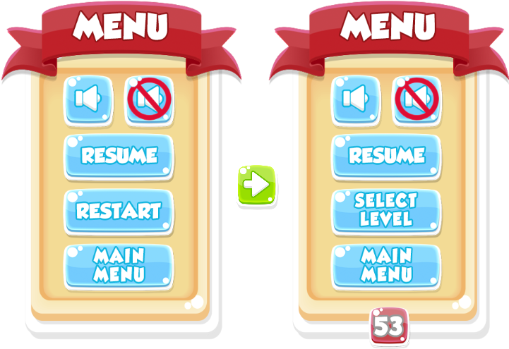 "restart" Button Was Replaced With "select Level" , Clipart (721x495), Png Download