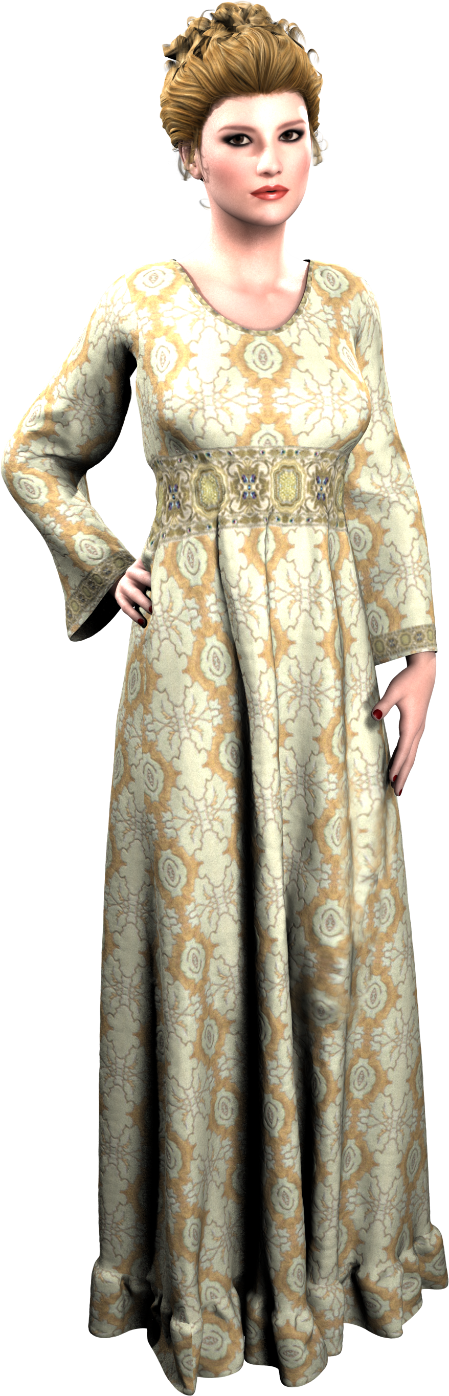 Vintage Woman Gown Old Romantic 977158 - Costume Clipart (2318x3000), Png Download