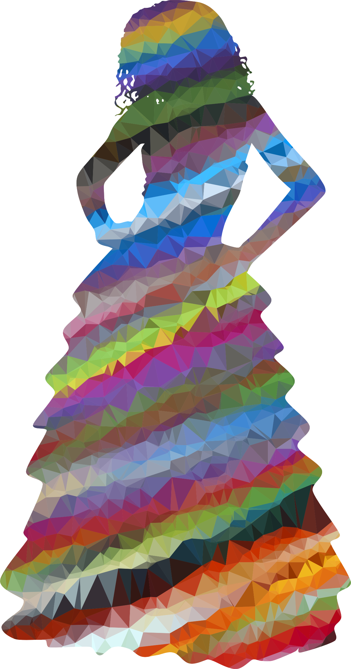 This Free Icons Png Design Of Low Poly Prismatic Streaked - Woman In Dress Silhouette Clipart (1216x2316), Png Download