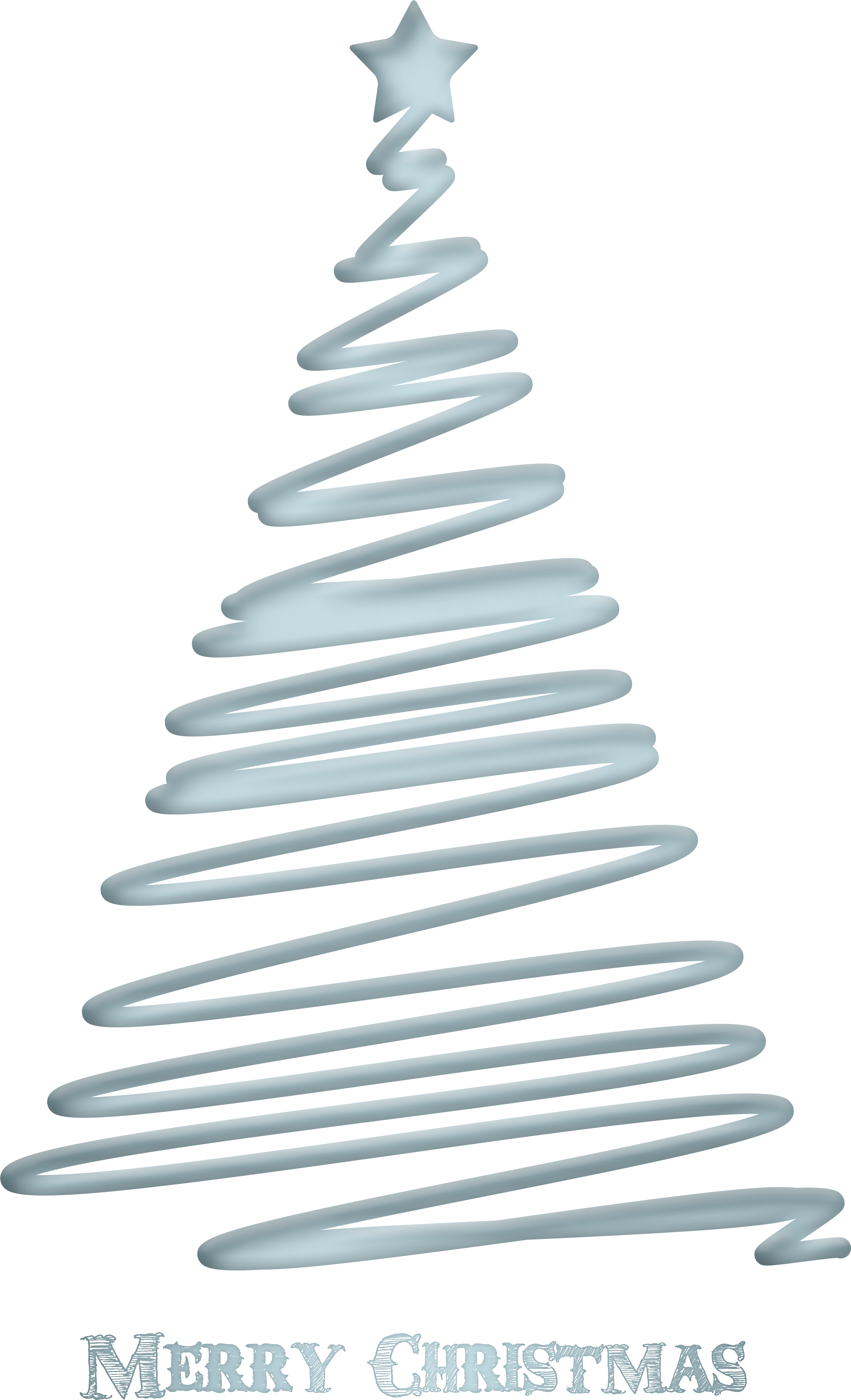 Merry Christmas Decorative Tree Transparent Image - Grey Christmas Tree Png Clipart (4789x7875), Png Download