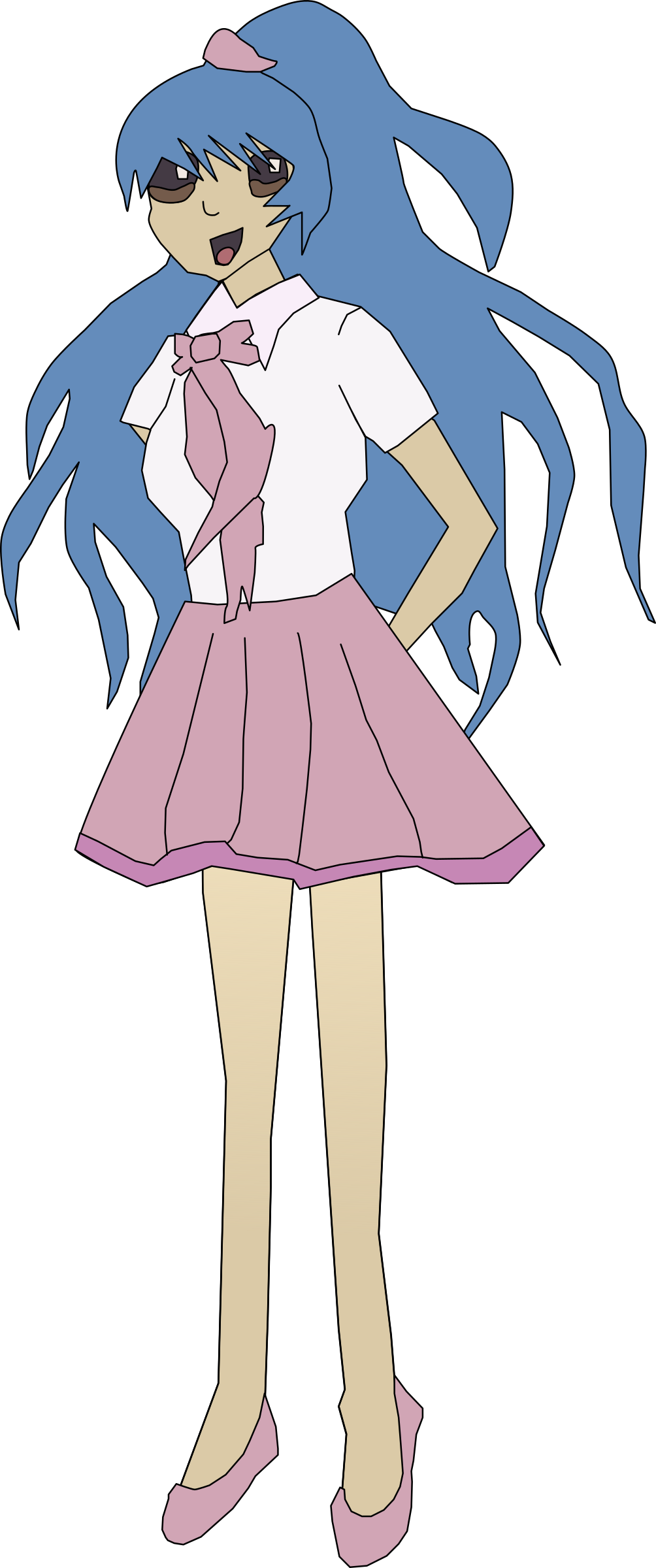 This Free Icons Png Design Of Anime Girl Example - Anime Hair Example Girl Clipart (1004x2400), Png Download