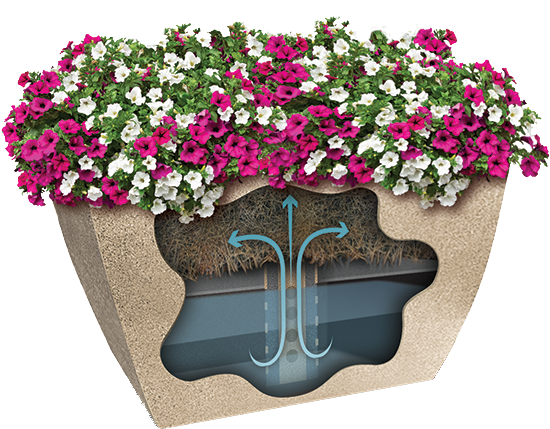 Square Commercial Planter W-flowers - Flowerpot Clipart - Large Size ...