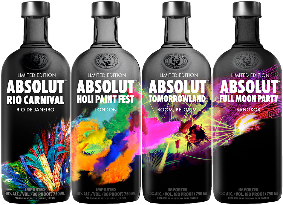 Promotional Bottle Set - Absolut Vodka Clipart (979x698), Png Download