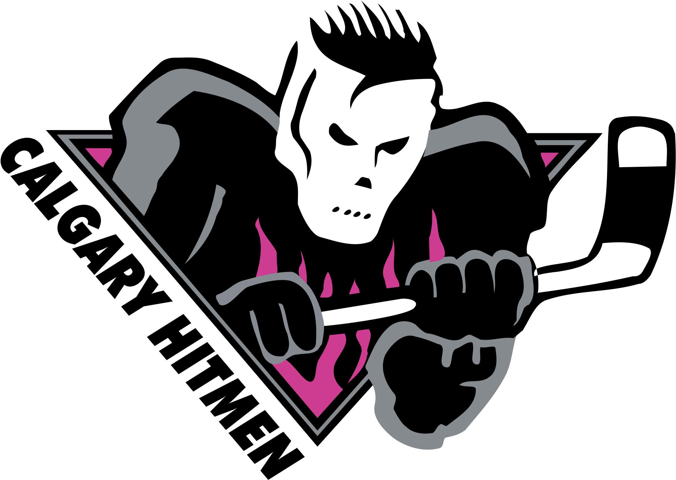 Freeuse Library Calgary Hitmen Png Transparent Svg - Calgary Hitmen Pink Logo Clipart (2400x2400), Png Download