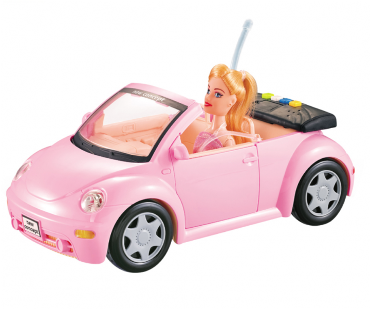 Pink Car With Doll , 33 Cm - Convertible Clipart (800x800), Png Download