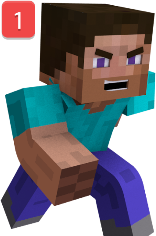 #discord #minecraft #ping #notification #meme #angry - Steve Minecraft Render Clipart (720x798), Png Download