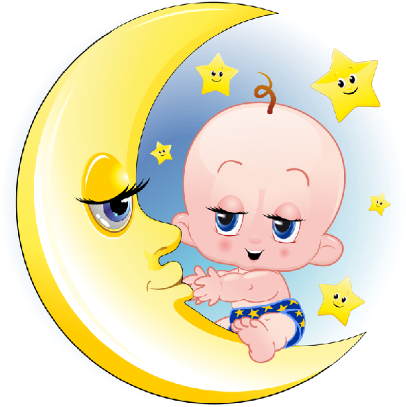 Baby Girl And Boy On Moon Cartoon Clip Art Images Funny - Baby Boy On Moon Clipart - Png Download (584x585), Png Download
