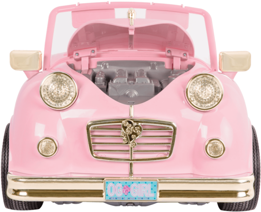 In The Drivers Seat Retro Cruiser Pink Engine View04 - Our Generation Retro Convertible Car Clipart (600x600), Png Download
