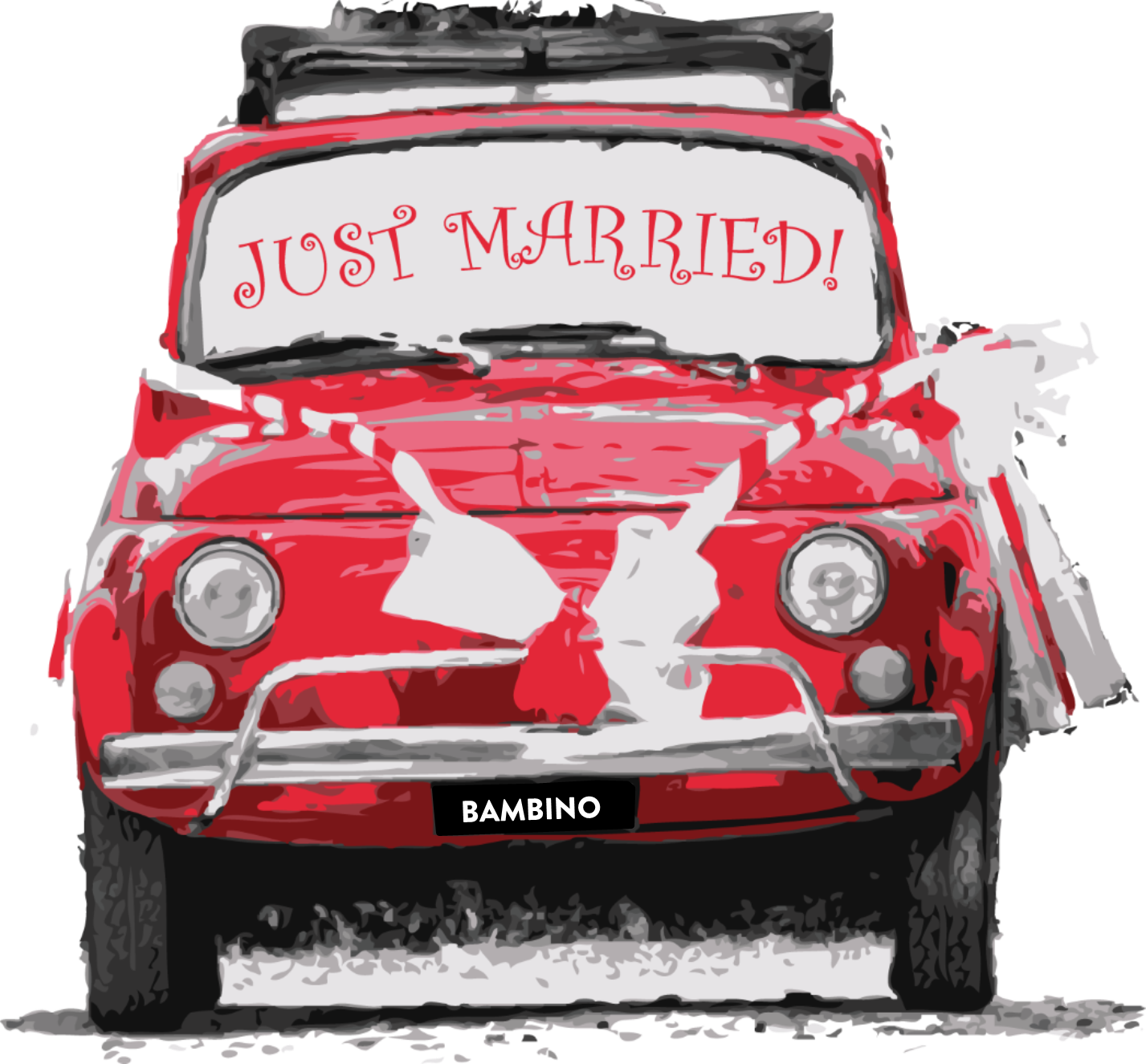 Mondo Nougat Wedding Car Clipart (1427x1325), Png Download