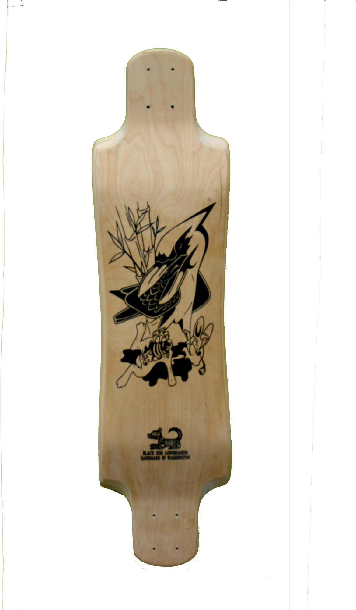 Black Dog Kookaburra Graphic Longboard Deck - Longboard Clipart (2000x2000), Png Download