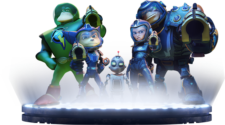Ratchet And Clank Galactic Rangers - Ratchet And Clank Movie Png Clipart (787x437), Png Download