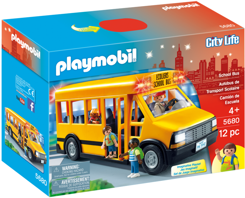 Playmobil School Bus - Playmobil School Bus 5680 Clipart (940x658), Png Download