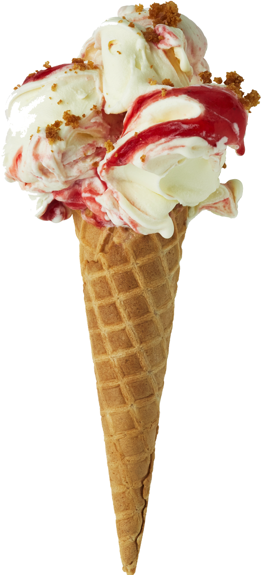 Strawberry Cheese Cake - Ice Cream Cone Clipart (600x1200), Png Download