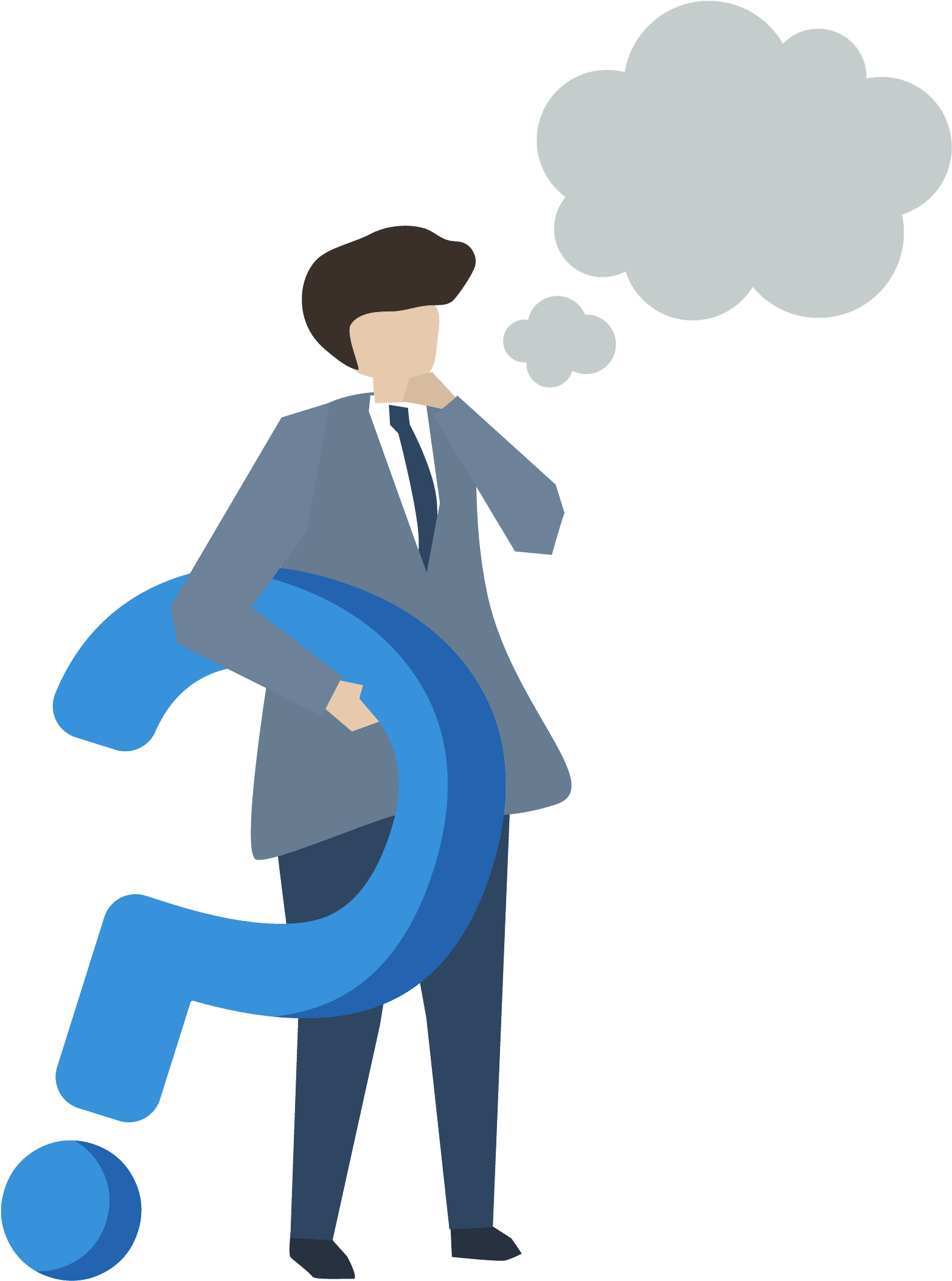 Cartoon Building Png - Person Asking Vector Clipart (1565x2106), Png Download