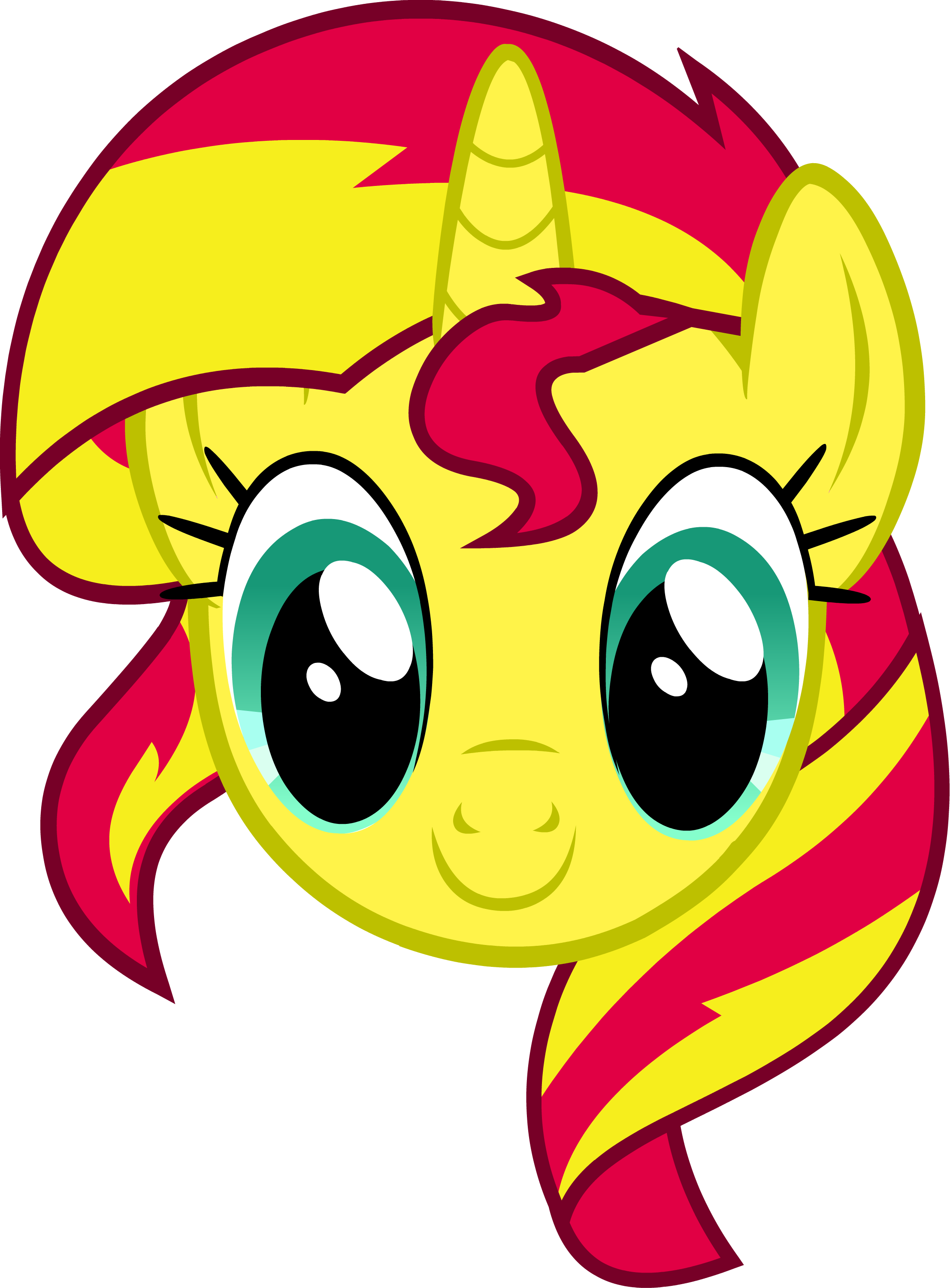 Eyelashes Clipart Unicorn - My Little Pony Sunset Shimmer Face - Png Download (2214x3000), Png Download