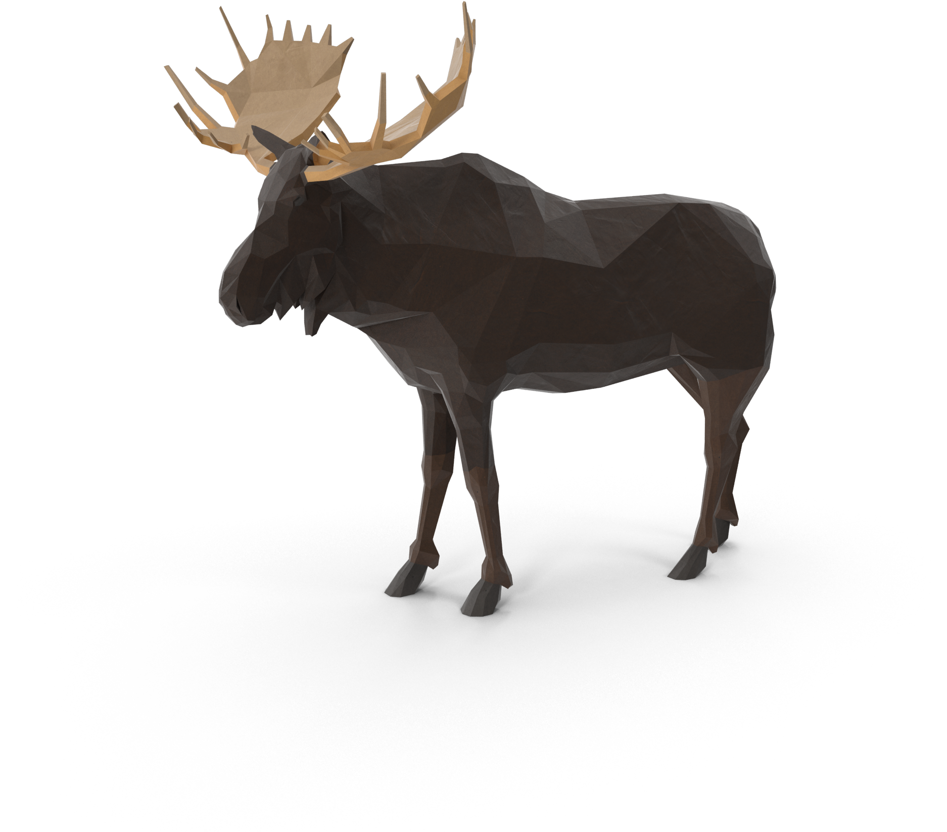 Low Poly Moose - Elk Clipart (2048x2048), Png Download