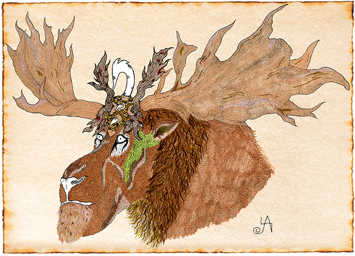 Stag Moosegiant Creatures Of The Swamp-like Mires Of - Creative Arts Clipart (792x511), Png Download