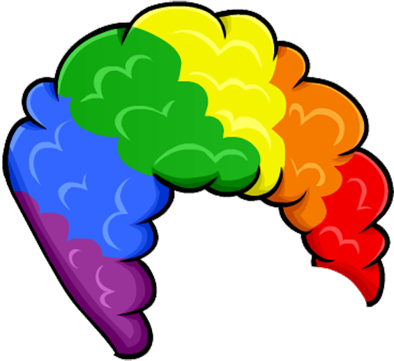 Rainbo Clown Wig - Clip Art Clown Wig - Png Download (600x560), Png Download