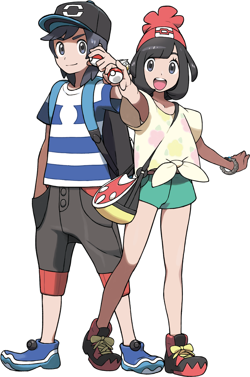 Yo Va Mizuki - Pokemon Sun And Moon Main Characters Clipart (935x1300), Png Download