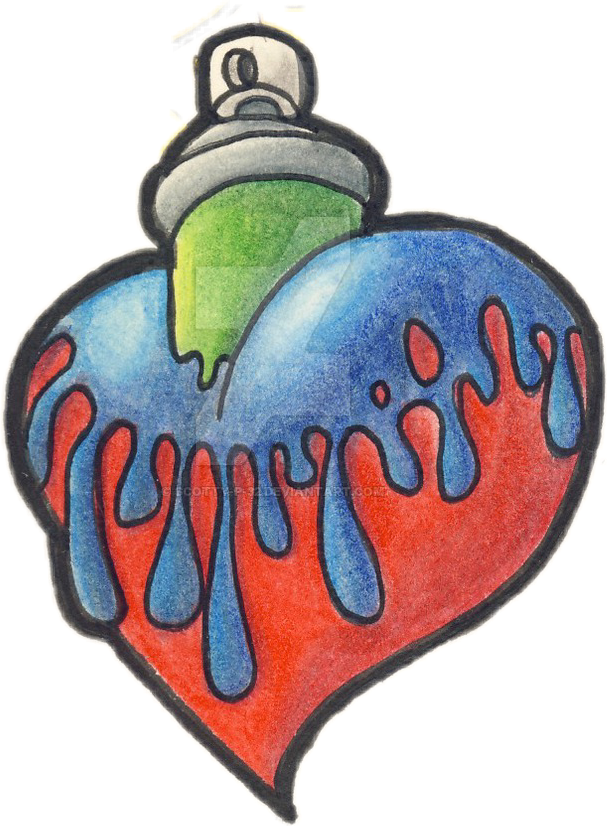 #heart #graffitti #grafittiheart - Creative Arts Clipart (607x826), Png Download