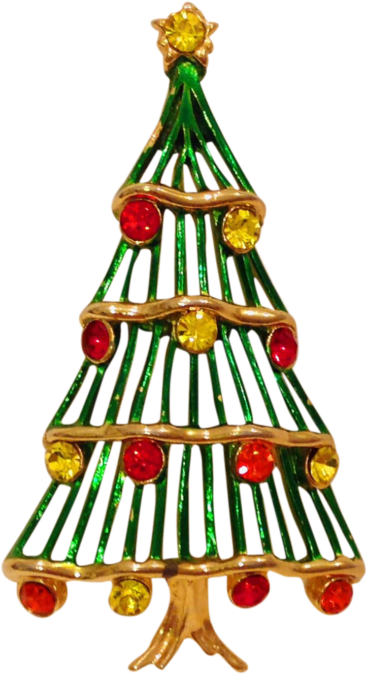 Vintage Christmas Tree Pins Lovely Christmas Tree Pin - Christmas Tree Clipart (1326x1326), Png Download