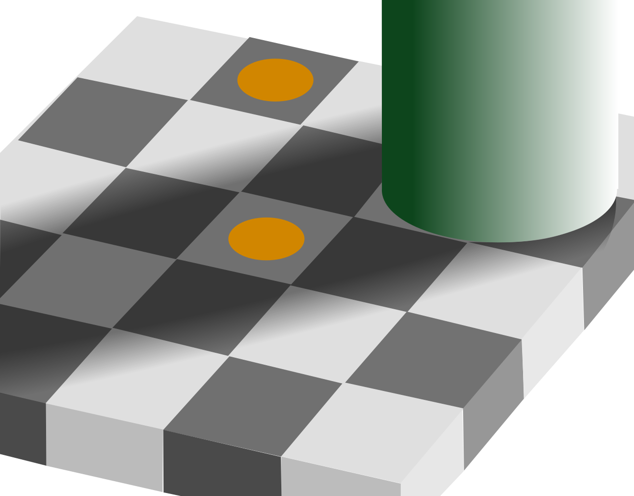 Optical Grey Squares Orange Brown - Same Colour Optical Illusion Clipart (1280x1001), Png Download