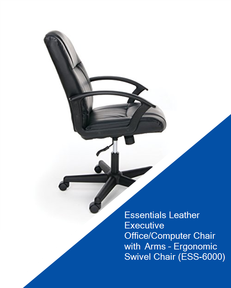 Essentials Leather Executive Office/computer Chair - Office Chair Clipart (735x1100), Png Download