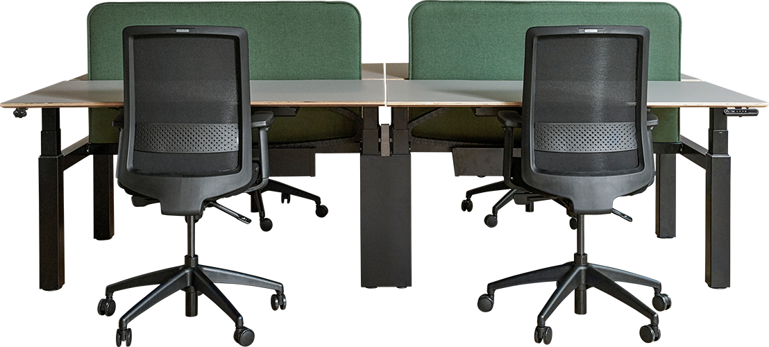 Sit-stand Desking - Office Chair Clipart (1108x500), Png Download