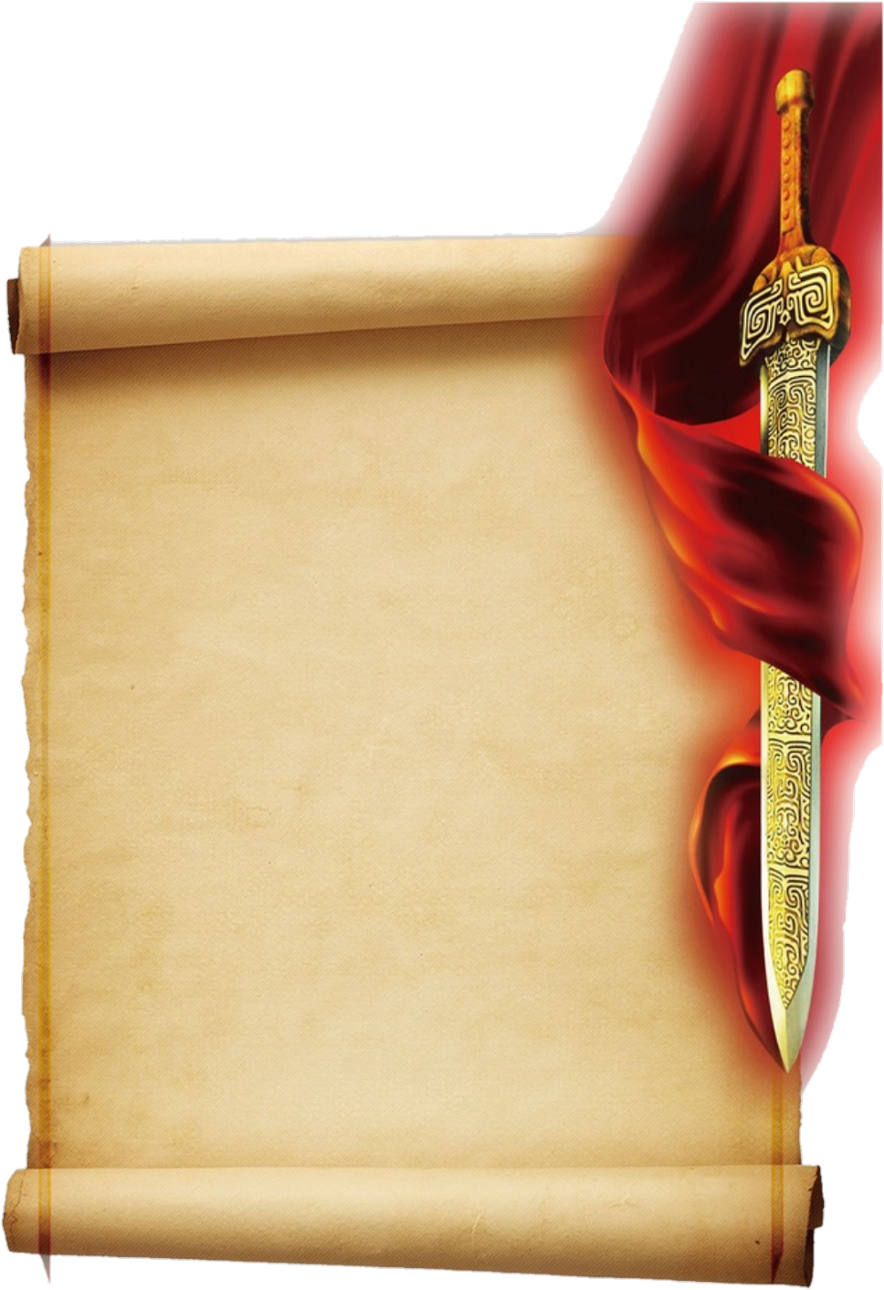 #scroll #oldschroll #paper #oldpaper #sword - Portable Network Graphics Clipart (1024x1449), Png Download