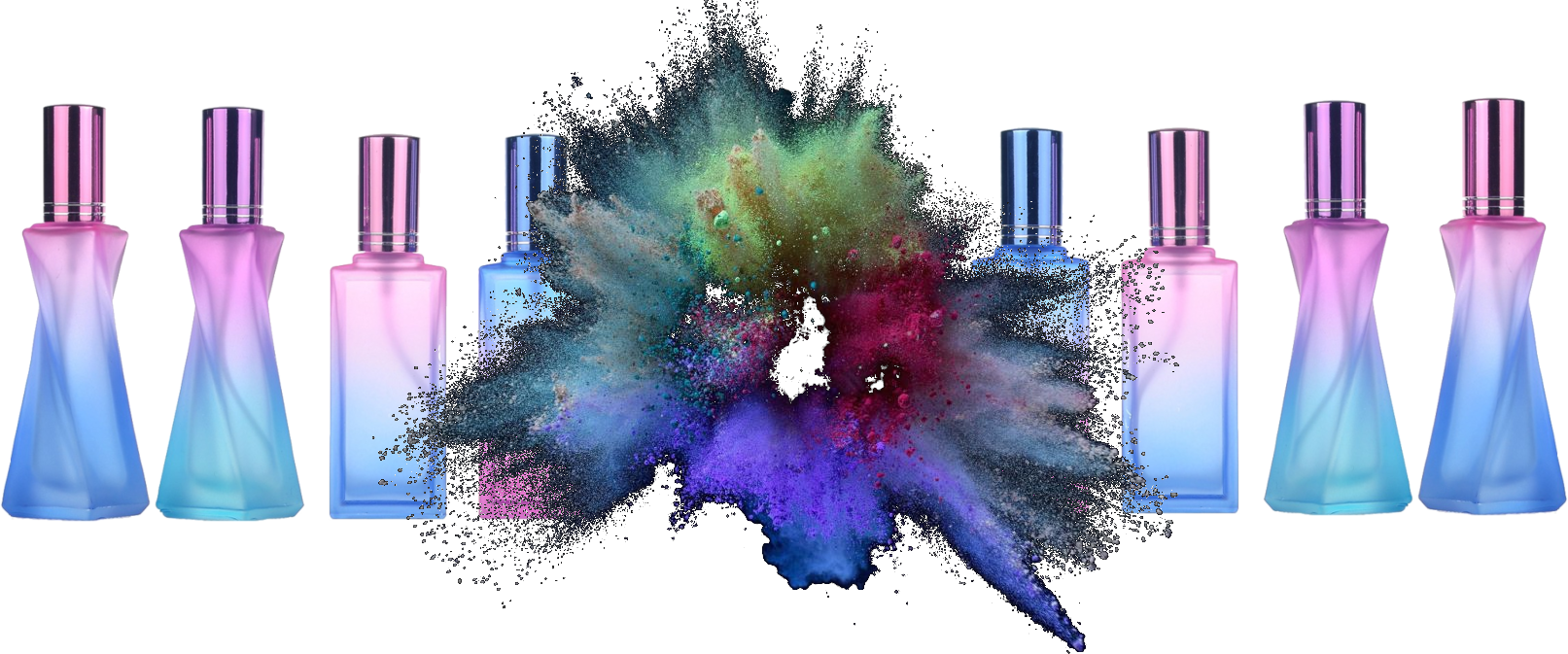 Color Burst Png - Glass Bottle Clipart (1613x673), Png Download