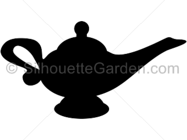 Genie Lamp Aladdin Silhouette Clipart (640x480), Png Download
