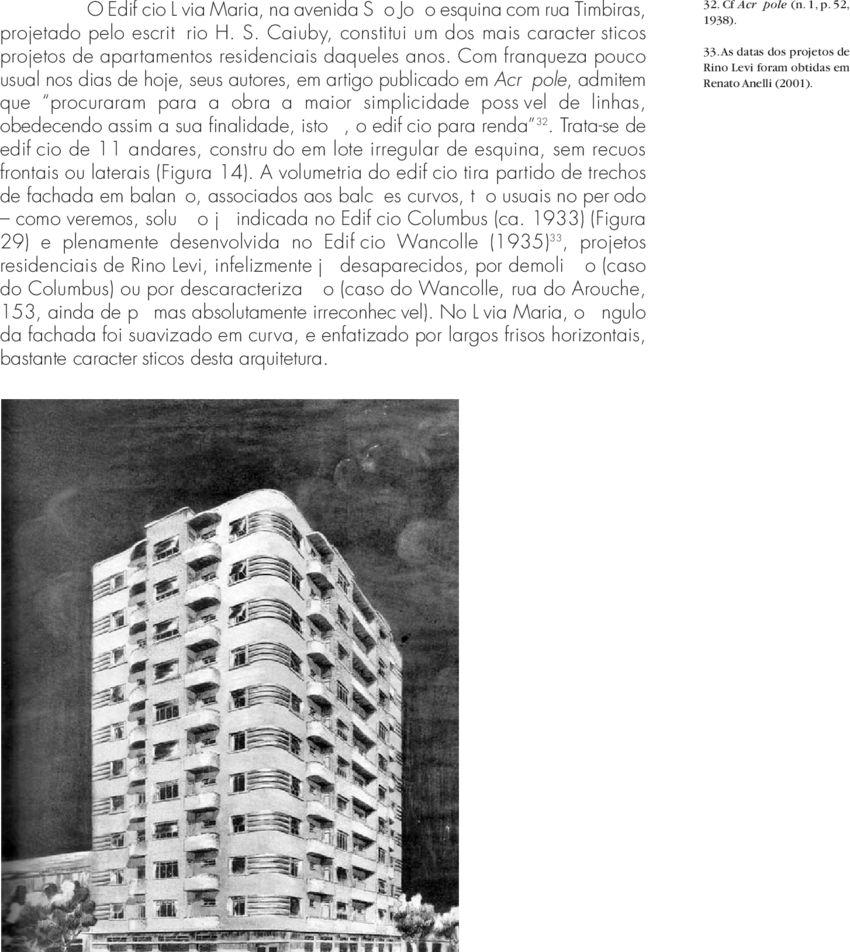 Perspectiva Do Edifício Lívia Maria, Avenida São João - Edificio Columbus Rino Levi Clipart (850x952), Png Download