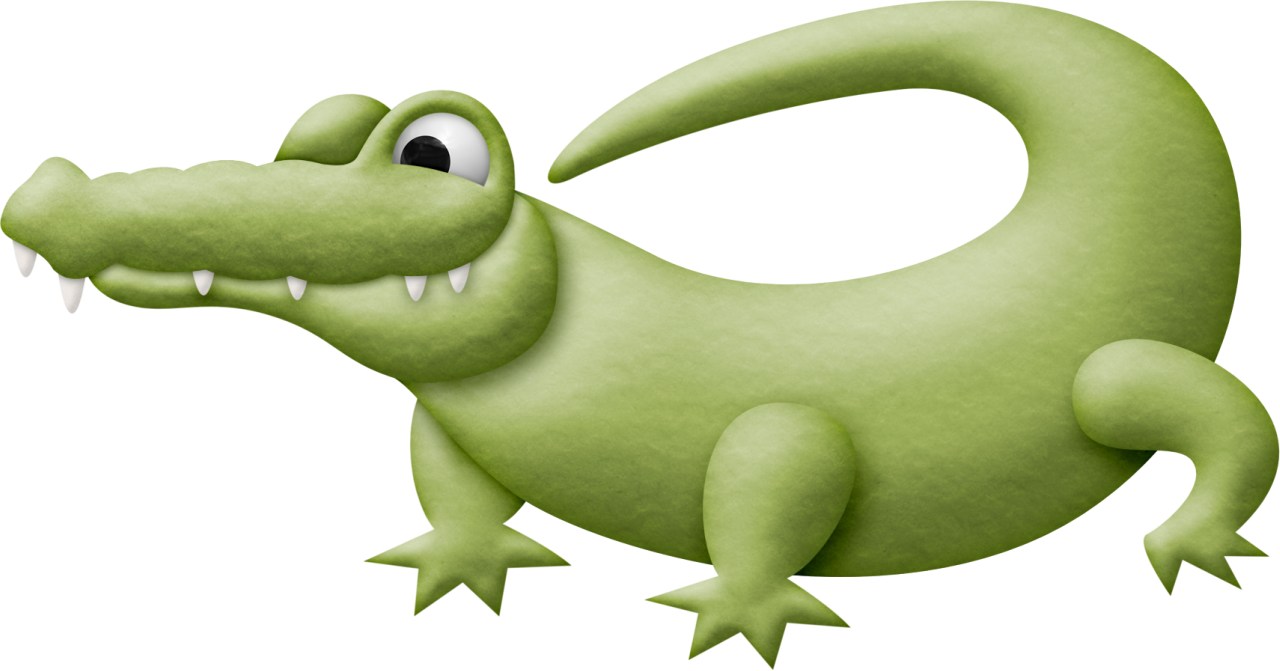 Crocodile Clipart Jungle - Cartoon - Png Download (1280x671), Png Download