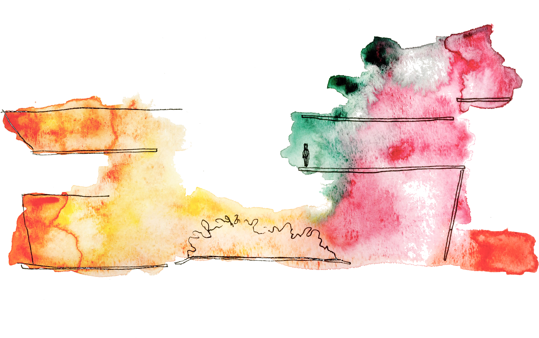 Exploratory Watercolor Sections - Visual Arts Clipart (1920x1396), Png Download