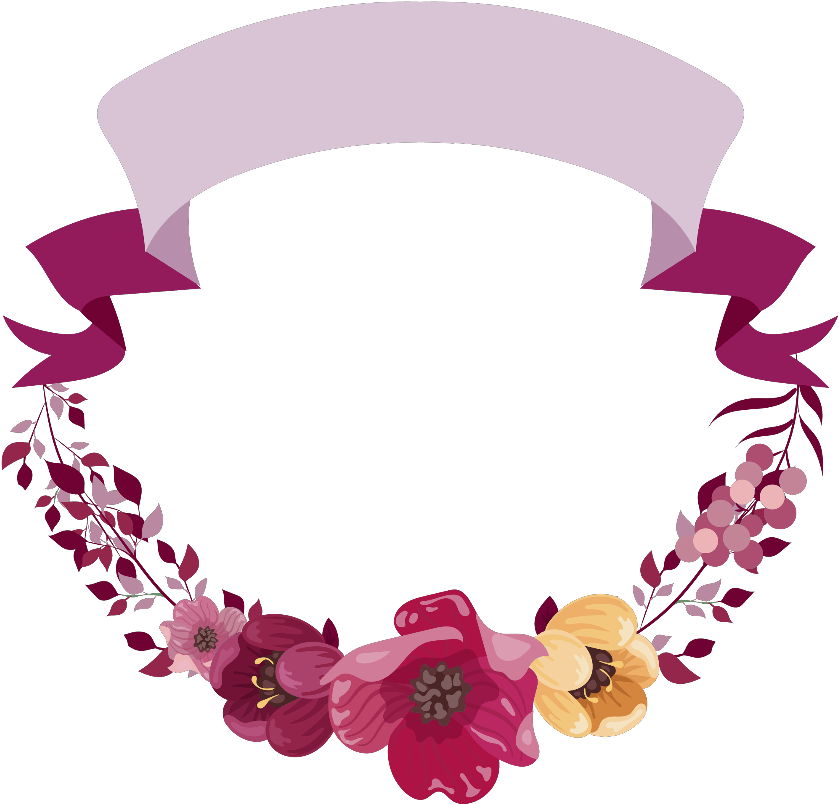 #banner #banners #sign #frame #ribbon #floral #flowers Clipart (1024x856), Png Download