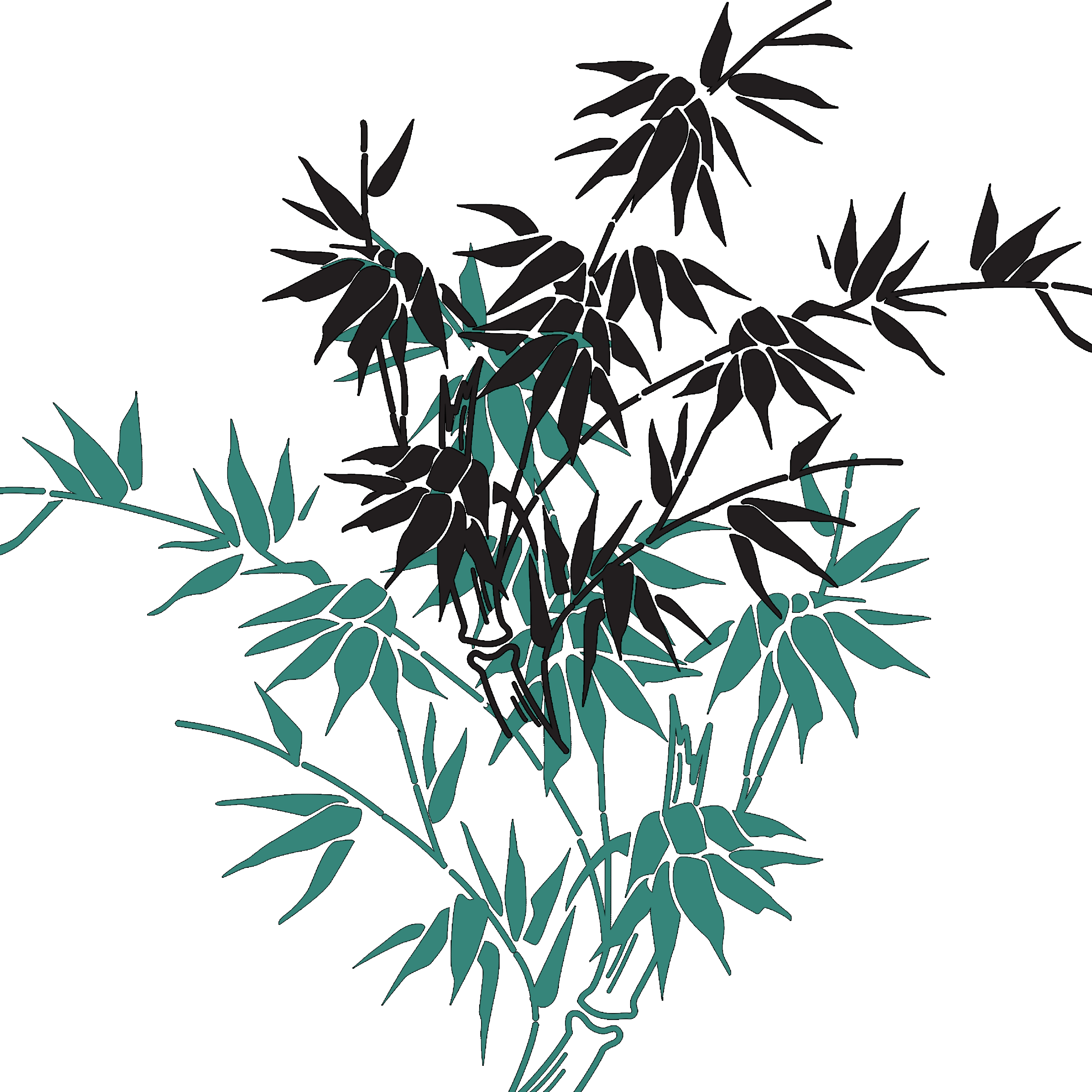 Painting Ink Transprent - Transparent Bamboo Watercolor Clipart (2835x2835), Png Download